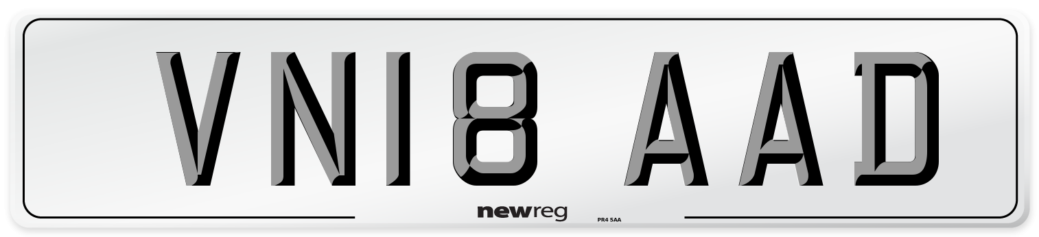 VN18 AAD Number Plate from New Reg